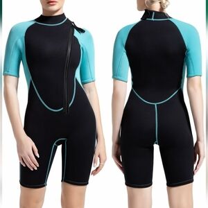 Shorty Neoprene Wetsuit with Front Zipper 3mm, 2mm Shorty Sleeves